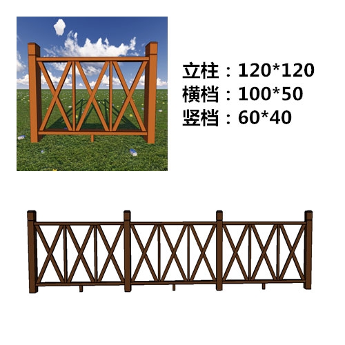 北京塑木围栏厂家直销-塑木护栏材料尺寸组合